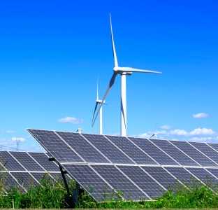 Panel solar dan turbin angin