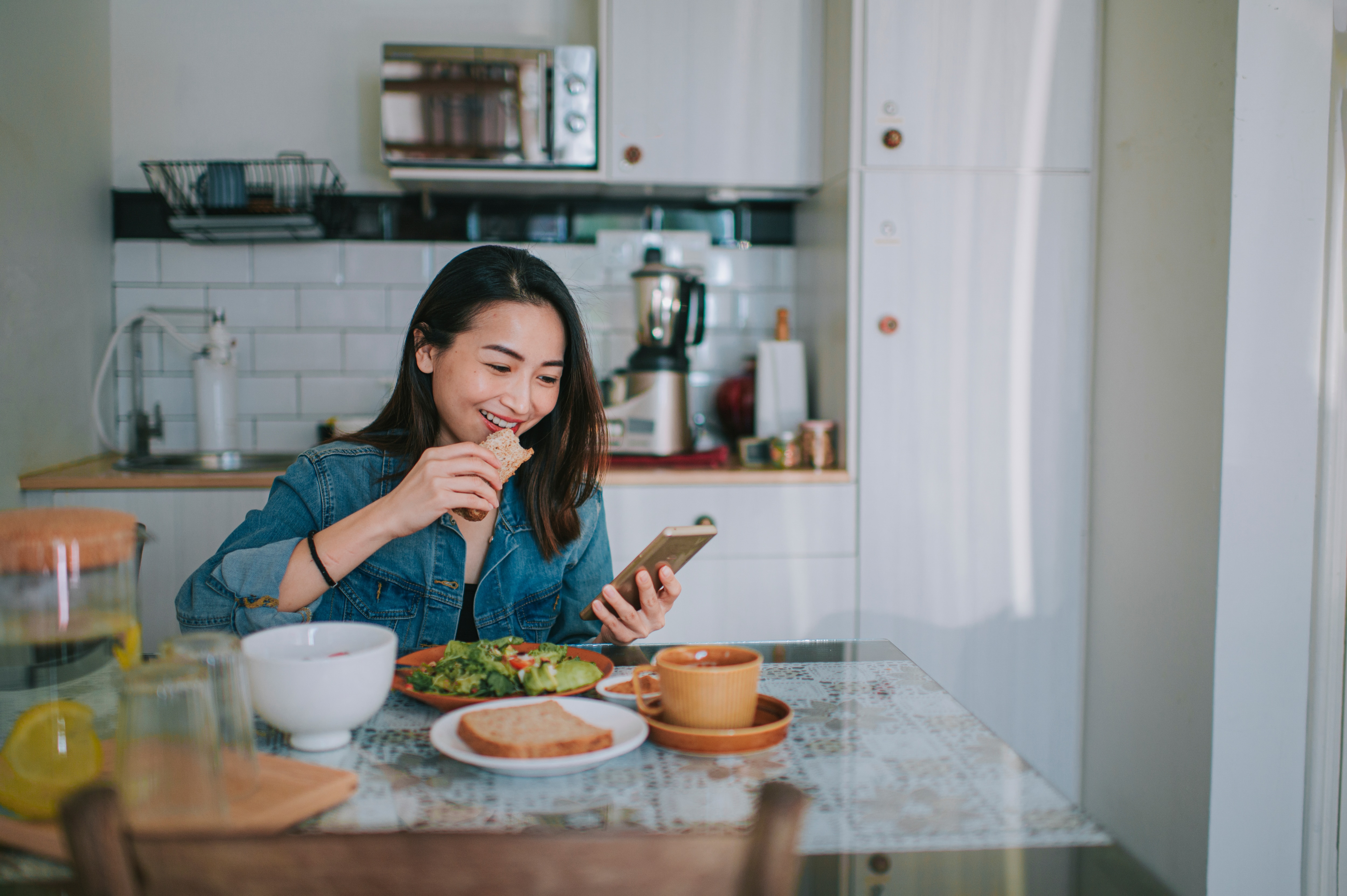A girl having a healthy tooth enamel